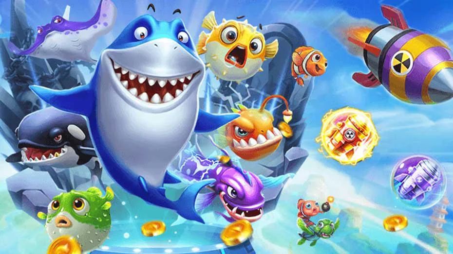 ภาพเกมยิงปลาพร้อมเป้าหมายและเอฟเฟกต์บนหน้าจอของ superslotwallet